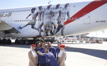 Emirates unveils a new Real Madrid A380 decal