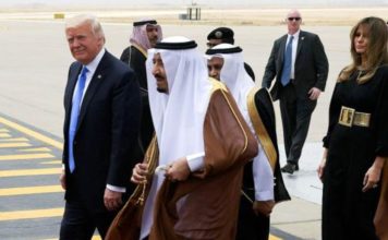 US President Donald Trump arrives in Saudi Arabia