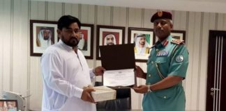 Pakistani man honoured by Sharjah Police