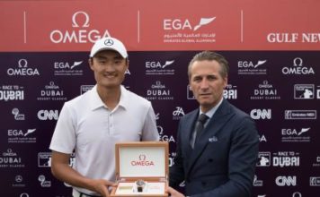 Li Haotong wins the 2018 OMEGA Dubai Desert Classic