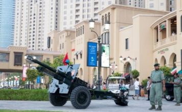 Dubai Police set up Ramadan cannons Dubai Police Ramadan cannons