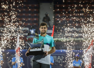 Aslan Karatsev wins Dubai Duty Free Tennis Championships Aslan Karatsev Defeats Lloyd Harris To Win Dubai Duty Free Tennis Championships