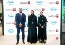 Abu Dhabi and Roche partner to strengthen diabetic eye care Representatives of DoH Abu Dhabi and Roche Pharmaceuticals UAE mark their diabetic eye care collaboration.