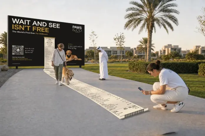 Paws & Co to unveil 12-metre vet bill at Woofstock Dubai The supplied Pet Bill-board campaign visual illustrates the potential costs of delayed veterinary care.