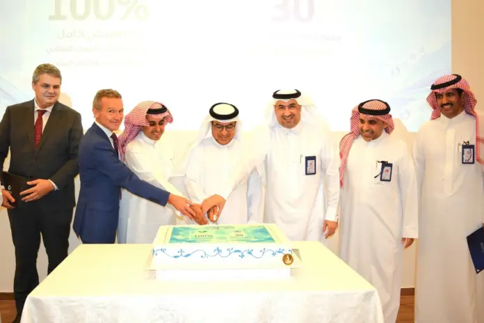 Saur records 30 million safe man-hours in Saudi water operations Representatives mark Saur’s 30 million safe man-hours milestone at an NWC recognition ceremony.